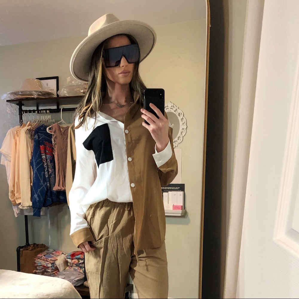 Two tone blouse